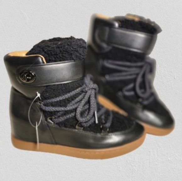 Monroe shearling coach women's boots Size 8 Color Black - Picture 6 of 6